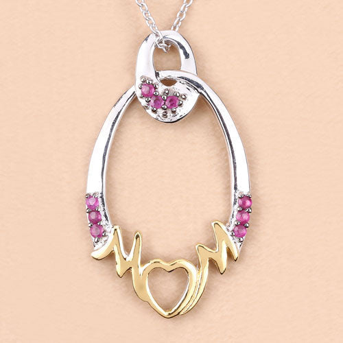 0.18 Carat Genuine Ruby .925 Sterling Silver Pendant Bids.com