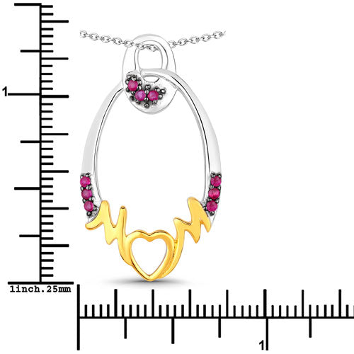 0.18 Carat Genuine Ruby .925 Sterling Silver Pendant Bids.com