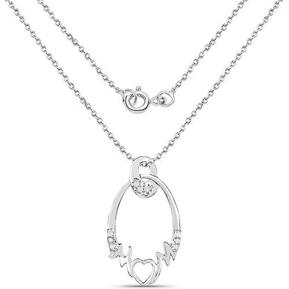 0.14 Carat Genuine White Diamond .925 Sterling Silver Pendant Bids.com