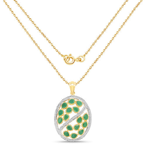 2.24 Carat Genuine Emerald .925 Sterling Silver Pendant Bids.com