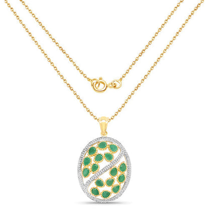 2.24 Carat Genuine Emerald .925 Sterling Silver Pendant Bids.com