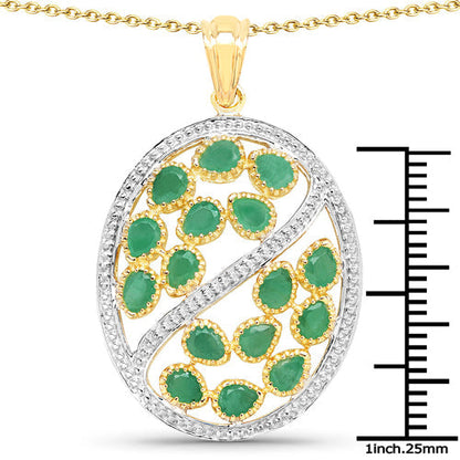 2.24 Carat Genuine Emerald .925 Sterling Silver Pendant Bids.com