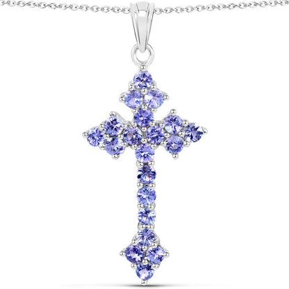 2.00 Carat Genuine Tanzanite .925 Sterling Silver Pendant Bids.com