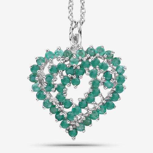 1.53 Carat Genuine Emerald .925 Sterling Silver Pendant Bids.com