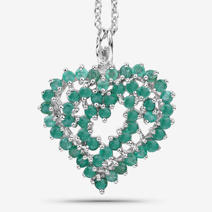 1.53 Carat Genuine Emerald .925 Sterling Silver Pendant Bids.com