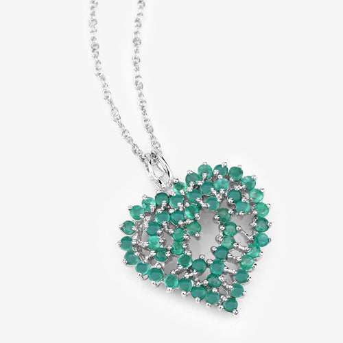 1.53 Carat Genuine Emerald .925 Sterling Silver Pendant Bids.com