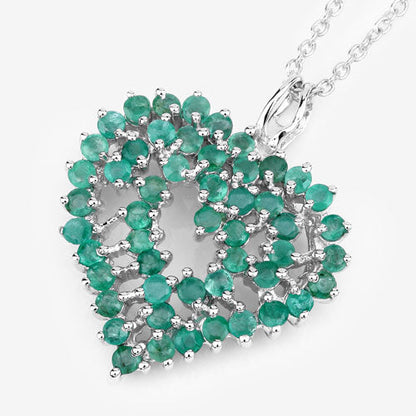1.53 Carat Genuine Emerald .925 Sterling Silver Pendant Bids.com