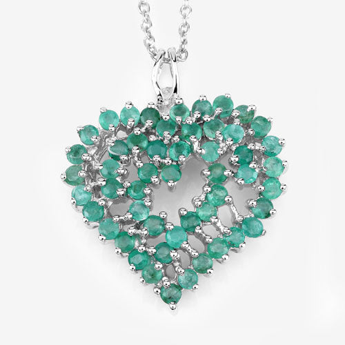 1.53 Carat Genuine Emerald .925 Sterling Silver Pendant Bids.com