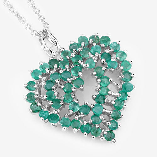 1.53 Carat Genuine Emerald .925 Sterling Silver Pendant Bids.com