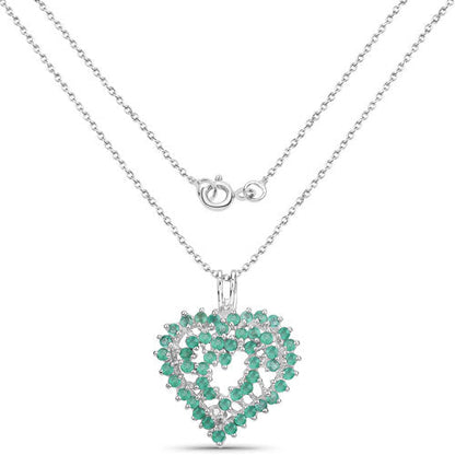 1.53 Carat Genuine Emerald .925 Sterling Silver Pendant Bids.com