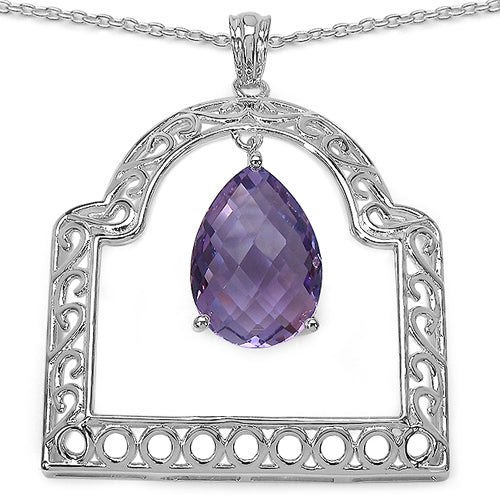 10.70 Carat Genuine Amethyst .925 Sterling Silver Pendant Bids.com