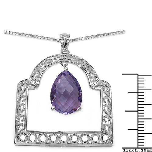 10.70 Carat Genuine Amethyst .925 Sterling Silver Pendant Bids.com