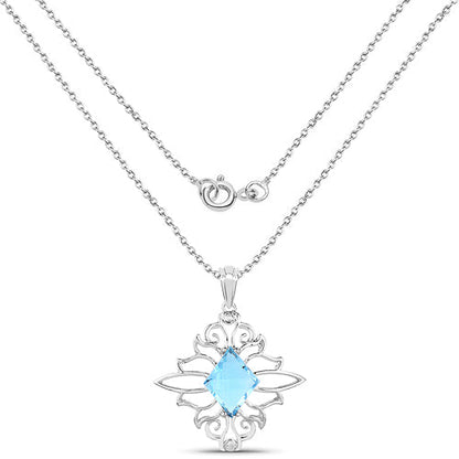 5.15 Carat Genuine Swiss Blue Topaz .925 Sterling Silver Pendant Bids.com