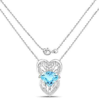 4.65 Carat Genuine Swiss Blue Topaz .925 Sterling Silver Pendant Bids.com