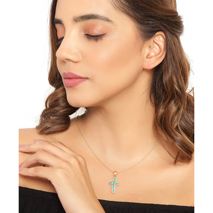 18K Yellow Gold Plated 0.84 Carat Genuine Emerald .925 Sterling Silver Pendant Bids.com