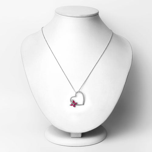 0.52 Carat Genuine Ruby and Created White Sapphire .925 Sterling Silver Pendant Bids.com
