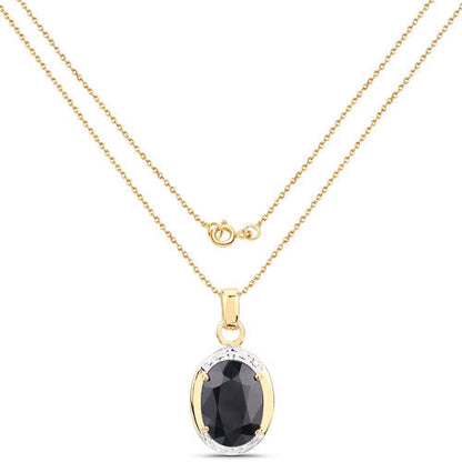 7.50 Carat Genuine Black Sapphire .925 Sterling Silver Pendant Bids.com