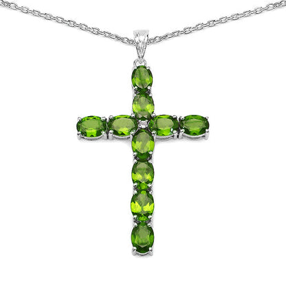 8.32 Carat Genuine Peridot and White Topaz .925 Sterling Silver Pendant Bids.com