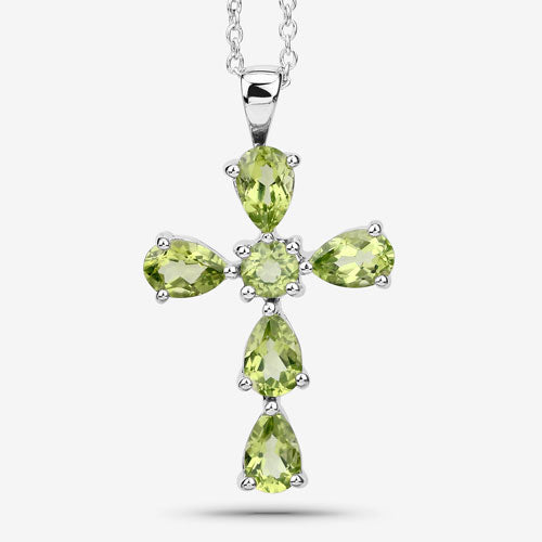 2.24 Carat Genuine Peridot .925 Sterling Silver Pendant Bids.com