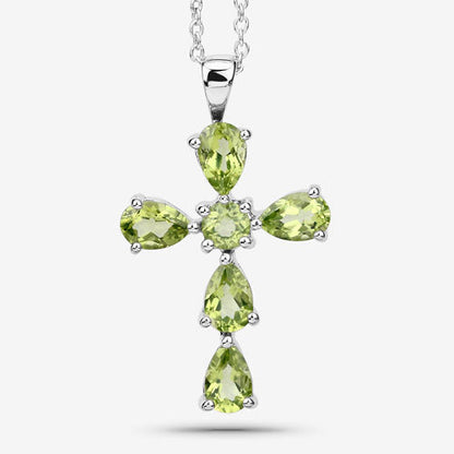 2.24 Carat Genuine Peridot .925 Sterling Silver Pendant Bids.com