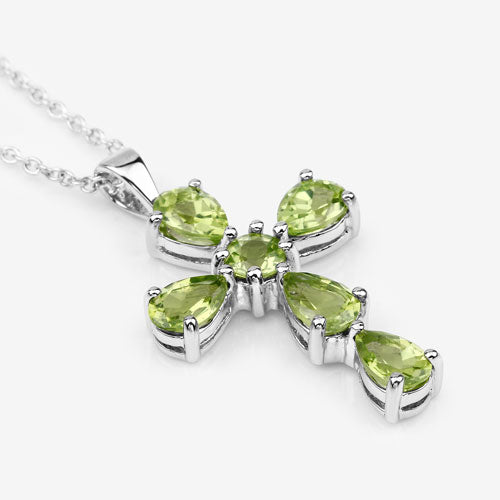 2.24 Carat Genuine Peridot .925 Sterling Silver Pendant Bids.com