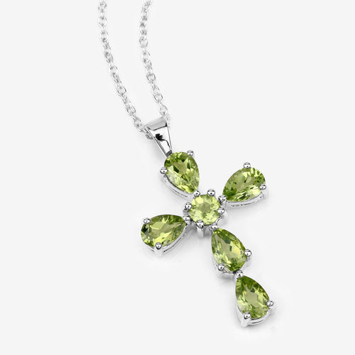 2.24 Carat Genuine Peridot .925 Sterling Silver Pendant Bids.com