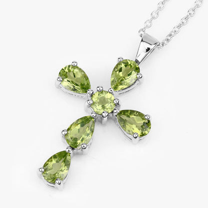 2.24 Carat Genuine Peridot .925 Sterling Silver Pendant Bids.com