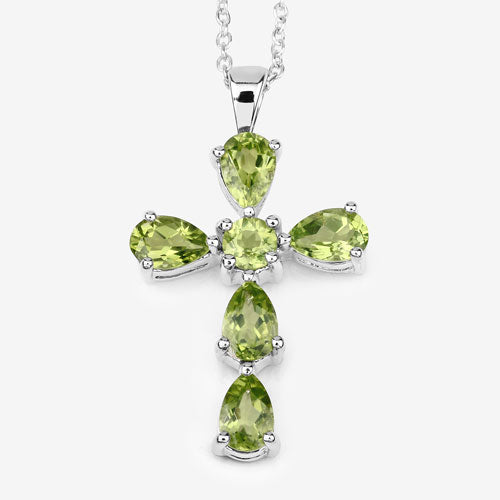 2.24 Carat Genuine Peridot .925 Sterling Silver Pendant Bids.com