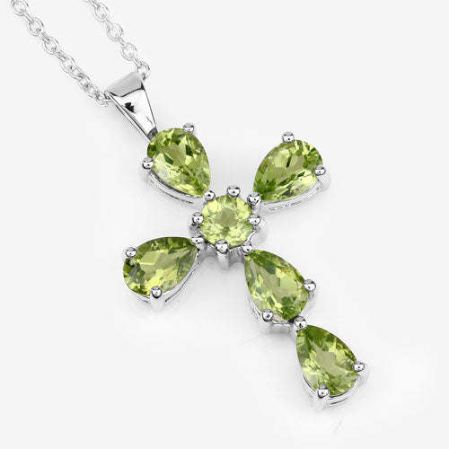 2.24 Carat Genuine Peridot .925 Sterling Silver Pendant Bids.com