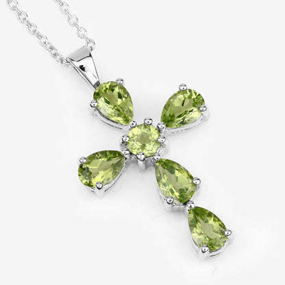 2.24 Carat Genuine Peridot .925 Sterling Silver Pendant Bids.com