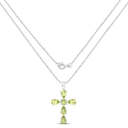 2.24 Carat Genuine Peridot .925 Sterling Silver Pendant Bids.com