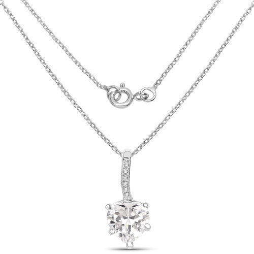 4.46 Carat Genuine White Cubic Zirconia .925 Sterling Silver Pendant Bids.com