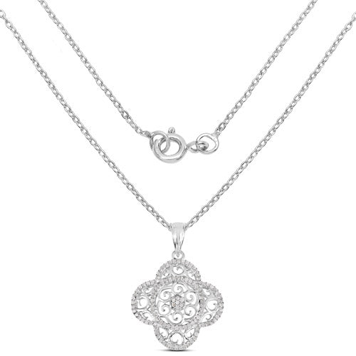 0.57 Carat Genuine White Diamond .925 Sterling Silver Pendant Bids.com