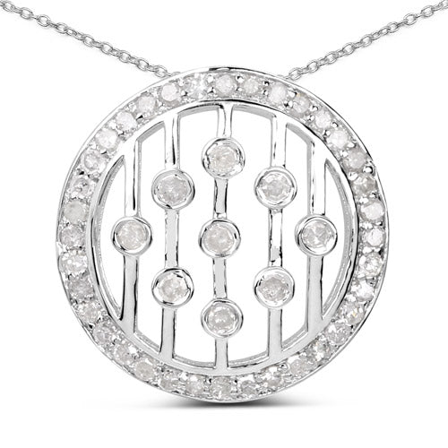 0.53 Carat Genuine White Diamond .925 Sterling Silver Pendant Bids.com