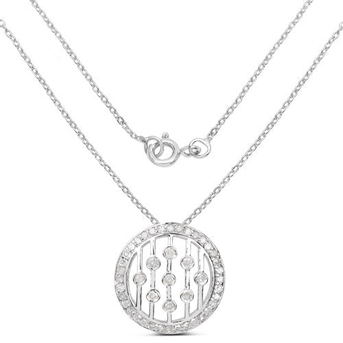 0.53 Carat Genuine White Diamond .925 Sterling Silver Pendant Bids.com