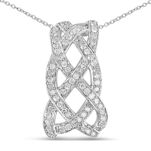 0.54 Carat Genuine White Diamond .925 Sterling Silver Pendant Bids.com