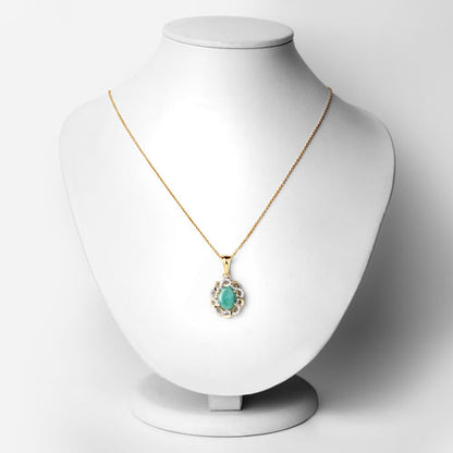 2.78 Carat Genuine Emerald and White Topaz .925 Sterling Silver Pendant Bids.com