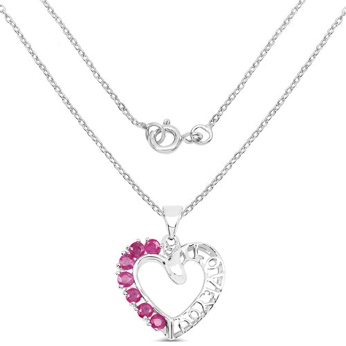 0.91 Carat Genuine Ruby .925 Sterling Silver Pendant Bids.com