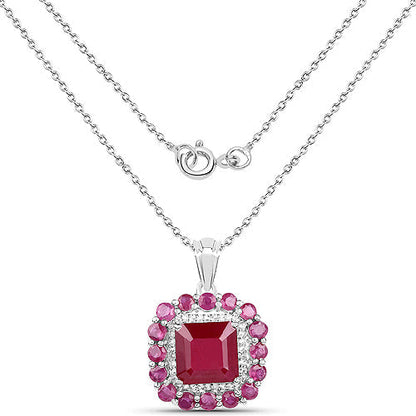 8.48 Carat Glass Filled Ruby and White Topaz .925 Sterling Silver Pendant Bids.com
