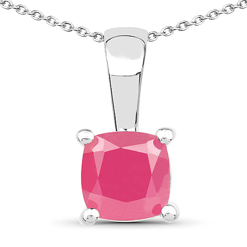1.80 Carat Genuine Emerald, Glass Filled Ruby & Glass Filled Sapphire .925 Sterling Silver Pendant Bids.com