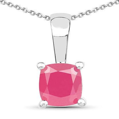 1.80 Carat Genuine Emerald, Glass Filled Ruby & Glass Filled Sapphire .925 Sterling Silver Pendant Bids.com