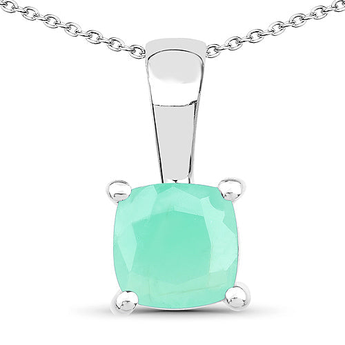 1.80 Carat Genuine Emerald, Glass Filled Ruby & Glass Filled Sapphire .925 Sterling Silver Pendant Bids.com