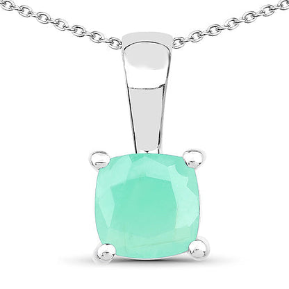 1.80 Carat Genuine Emerald, Glass Filled Ruby & Glass Filled Sapphire .925 Sterling Silver Pendant Bids.com