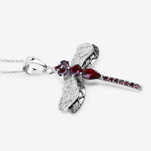 2.29 Carat Genuine Garnet and White Topaz .925 Sterling Silver Pendant Bids.com