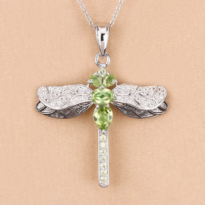 1.98 Carat Genuine Peridot and White Topaz .925 Sterling Silver Pendant Bids.com