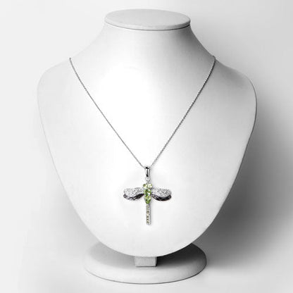 1.98 Carat Genuine Peridot and White Topaz .925 Sterling Silver Pendant Bids.com