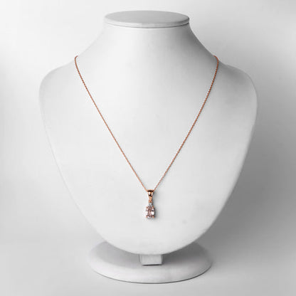 1.12 Carat Genuine Morganite and White Topaz .925 Sterling Silver Pendant Bids.com