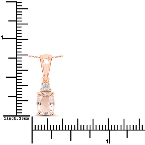 1.12 Carat Genuine Morganite and White Topaz .925 Sterling Silver Pendant Bids.com