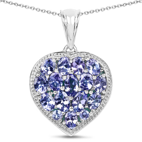 9.79 Carat Genuine Amazonite & Tanzanite .925 Sterling Silver Pendant Bids.com