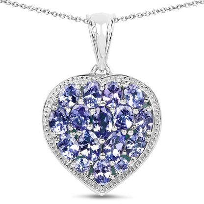 9.79 Carat Genuine Amazonite & Tanzanite .925 Sterling Silver Pendant Bids.com